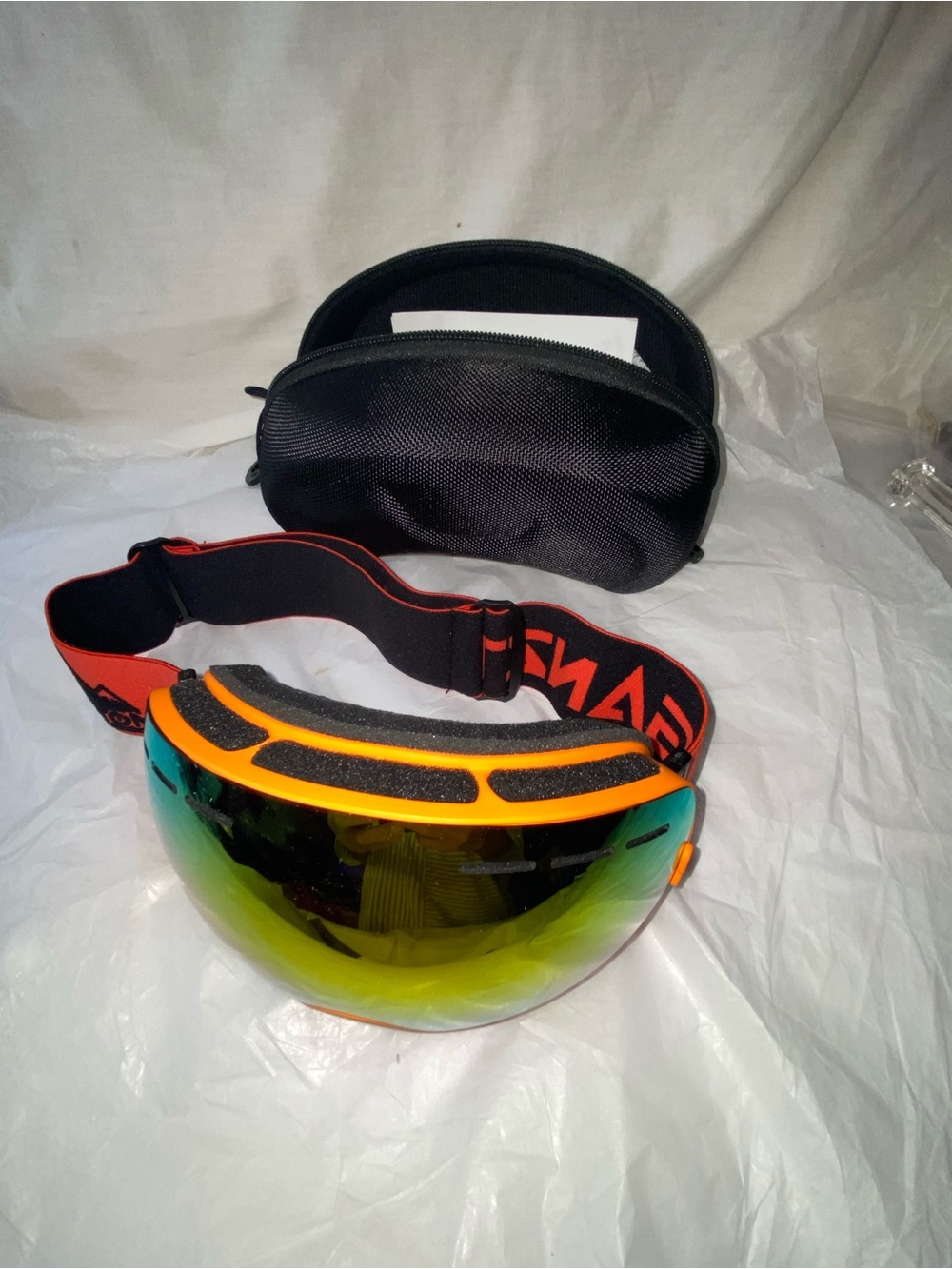 Ganzton Orange Ski/Snow Goggles with Mirrored Lens and Carry Case